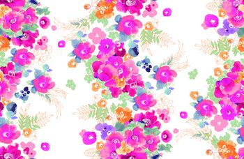 545865-鲜艳的水彩花朵