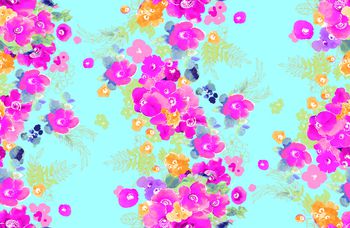 545866-鲜艳的水彩花朵
