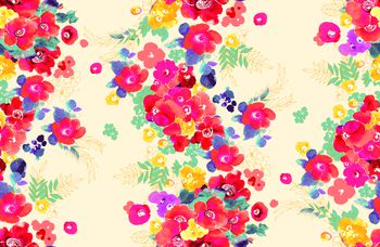 545867-鲜艳的水彩花朵