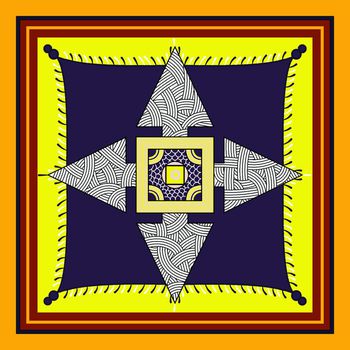 545871-几何图形设计方巾