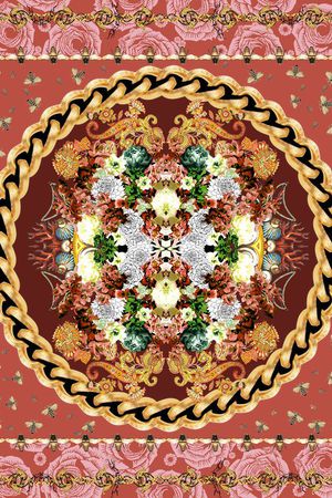 女士大牌方巾印花华亿平台图片