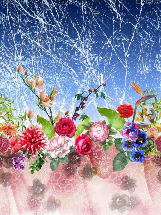 花卉印花华亿平台图片