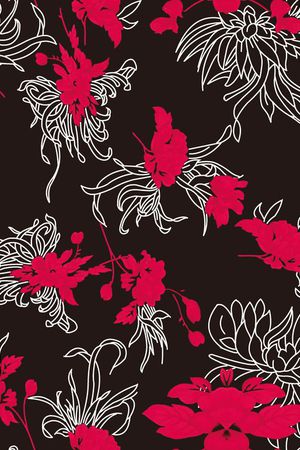 大红色印花华亿平台图片