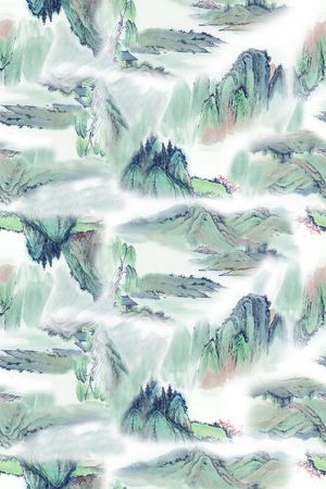 祖国大好河山山水画印花华亿平台图片