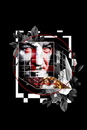 创意抽象人物印花华亿平台图片