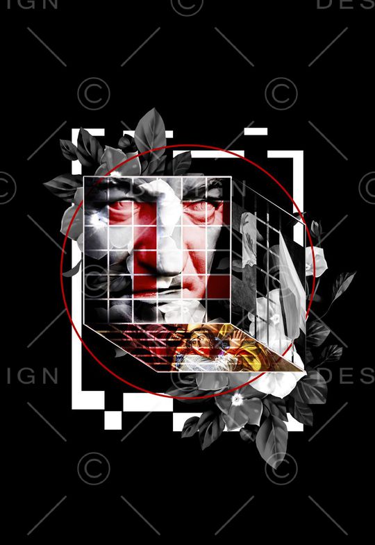 创意抽象人物印花华亿平台图片