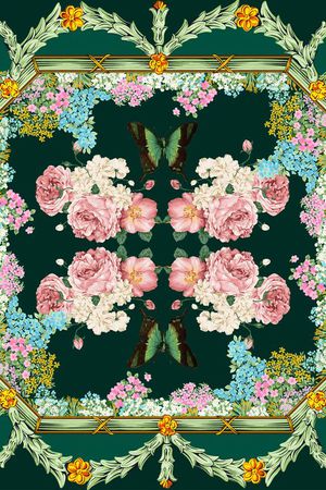 蝴蝶印花华亿平台图片