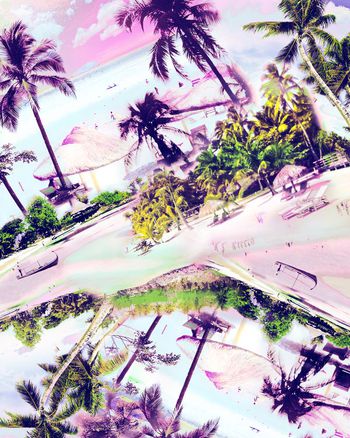 546572-夏威夷热带椰树休闲度假海滩风景