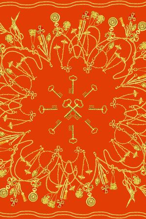 复古大牌女士方巾印花华亿平台图片