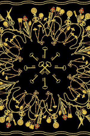 复古大牌女士方巾印花华亿平台图片