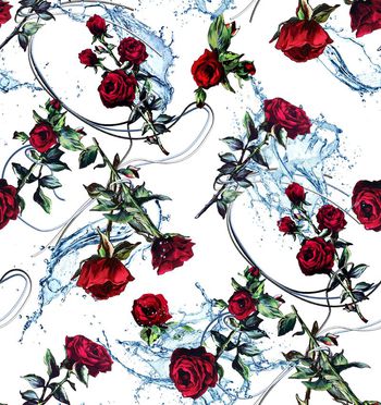 546620-时尚潮流手绘玫瑰女装华亿平台