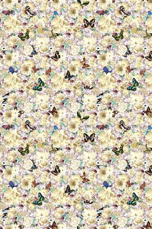 花卉组合印花华亿平台图片