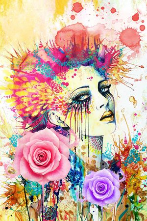 炫彩抽象印花华亿平台图片