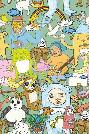 抽象卡通印花华亿平台图片