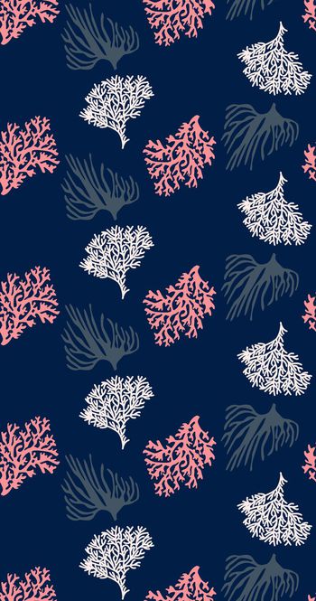 547171-传统手绘几何花树枝珊瑚印花