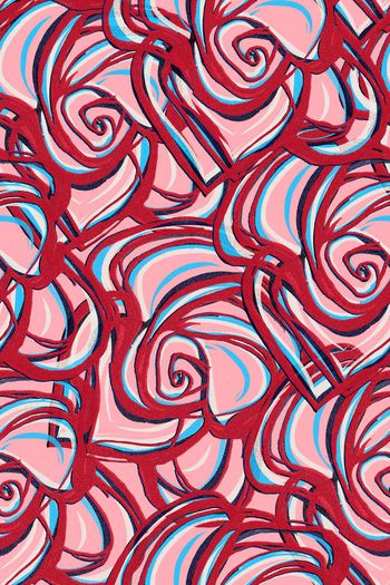 547233-原创手绘创意满版撞色大朵玫瑰