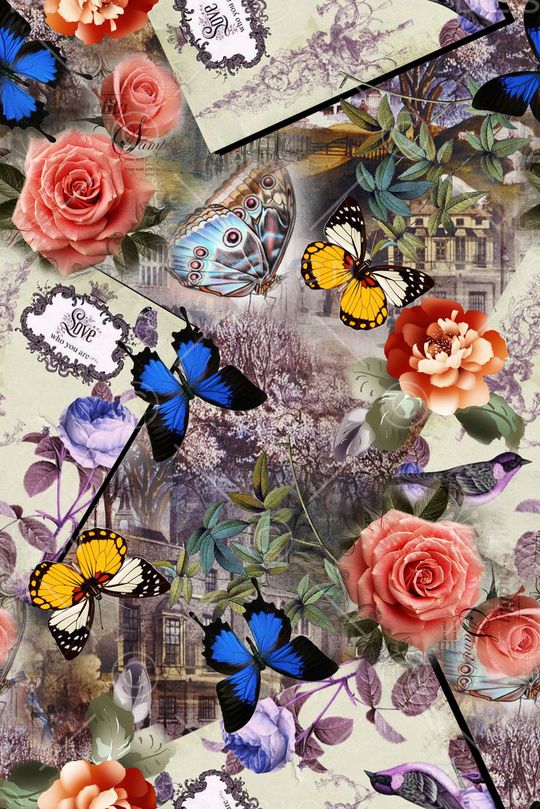 花卉蝴蝶抽象纹印花华亿平台图片