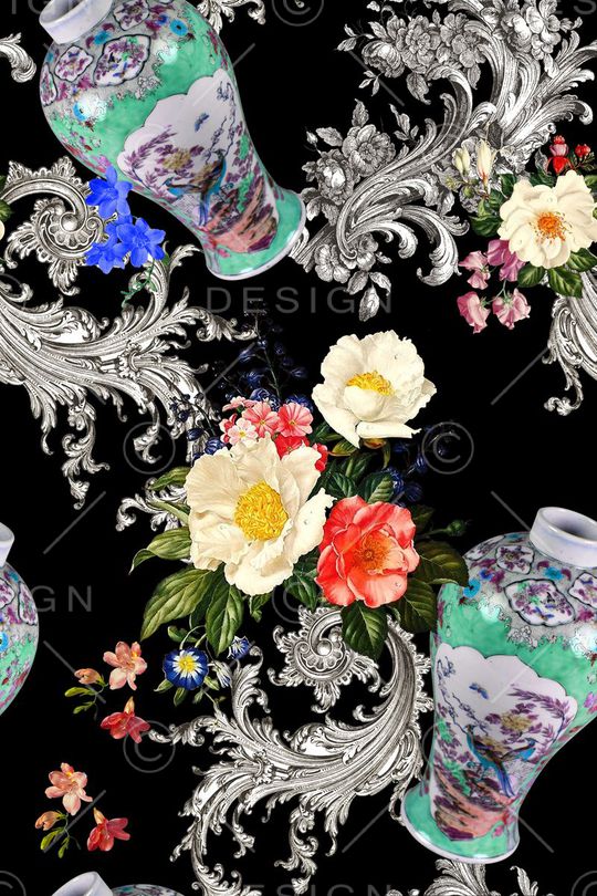 瓶子花瓶印花华亿平台图片