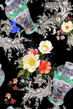 瓶子花瓶印花华亿平台图片