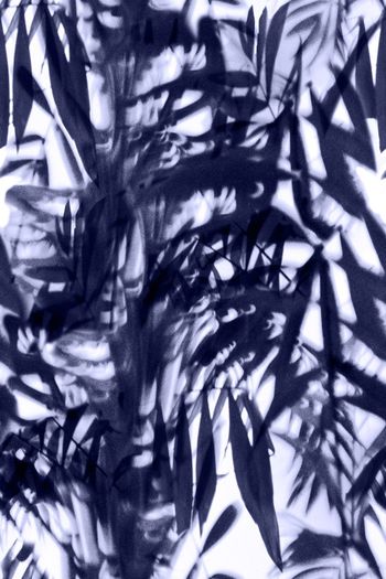 547426-水墨 写意 手绘 单色 竹叶 