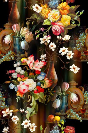 花卉印花华亿平台图片