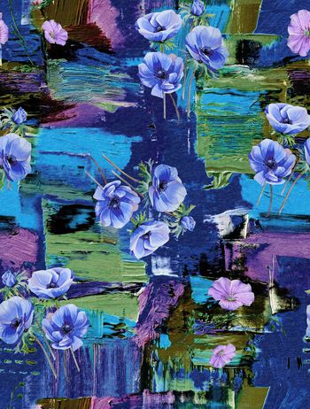 547544-复古 欧洲风 油画笔刷几何  花卉