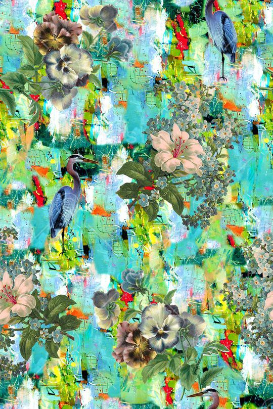 原创手绘油画印花华亿平台图片