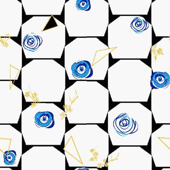 547717-2016春夏衬衫几何方块简笔双色玫