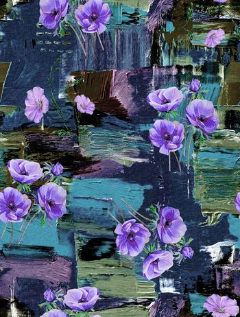 547982-复古 欧洲风 油画笔刷几何  花卉