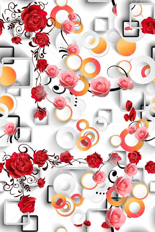 红黄黑印花华亿平台图片