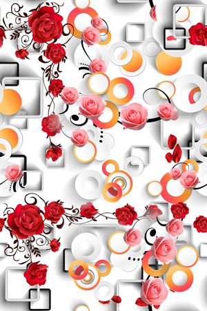 红黄黑印花华亿平台图片