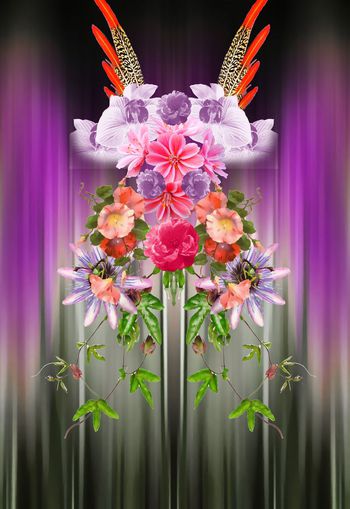 548111-时尚 手绘 水彩 花卉 定位 数码