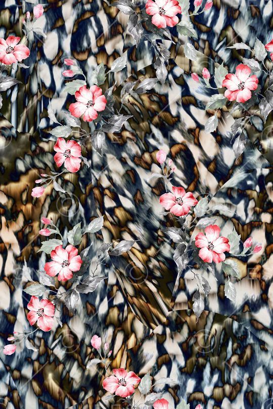 手绘大气印花华亿平台图片