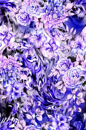 抽象花朵印花华亿平台图片