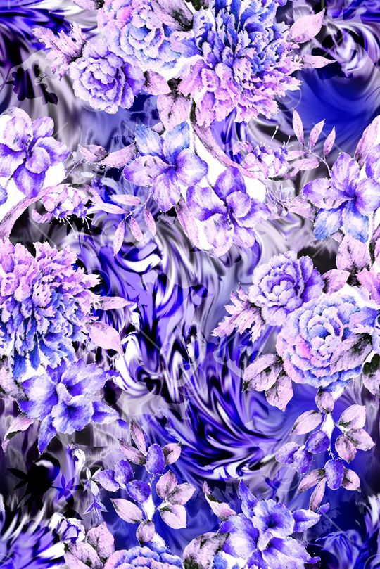 抽象花朵印花华亿平台图片