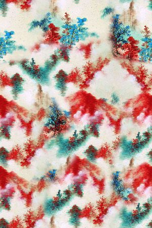 流行时尚 潮流 水墨印花 服装 围巾 丝巾印花华亿平台图片