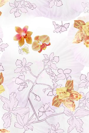 抽象蝴蝶花印花华亿平台图片