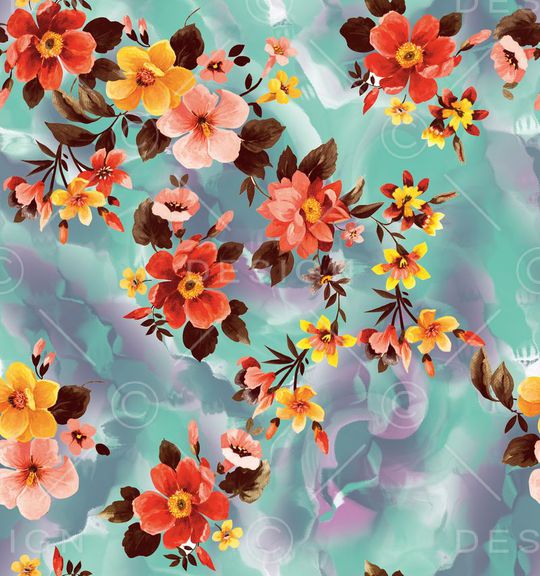 花卉印花华亿平台图片