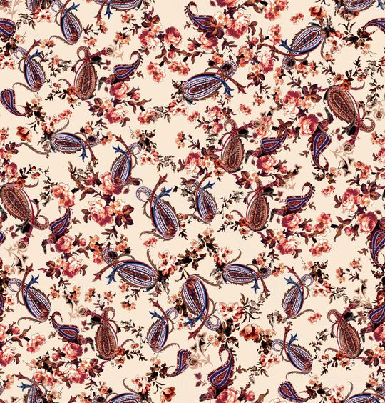 民族腰果小花印花华亿平台图片