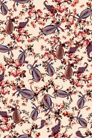 民族腰果小花印花华亿平台图片