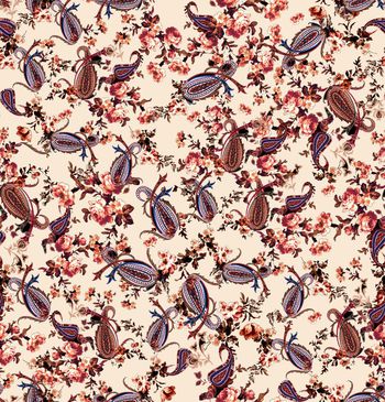 民族腰果小花印花华亿平台图片