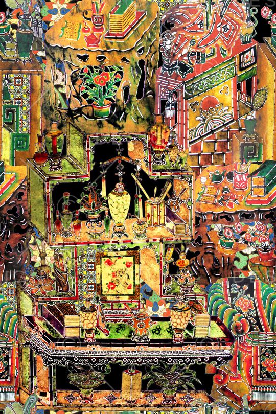 中国风印花华亿平台图片