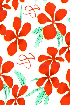 抽象花卉印花华亿平台图片