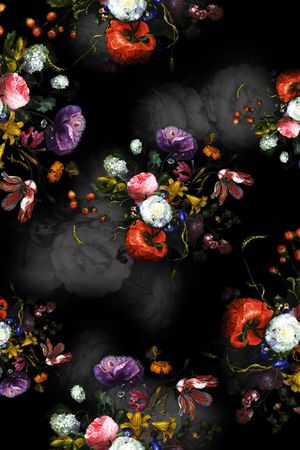 欧式花卉印花华亿平台图片