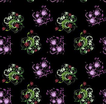 黑底花印花华亿平台图片