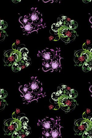 黑底花印花华亿平台图片