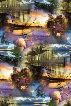 风景照片印花华亿平台图片