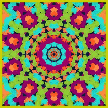 549119-手绘中东风格波普风迷幻色彩女士小方