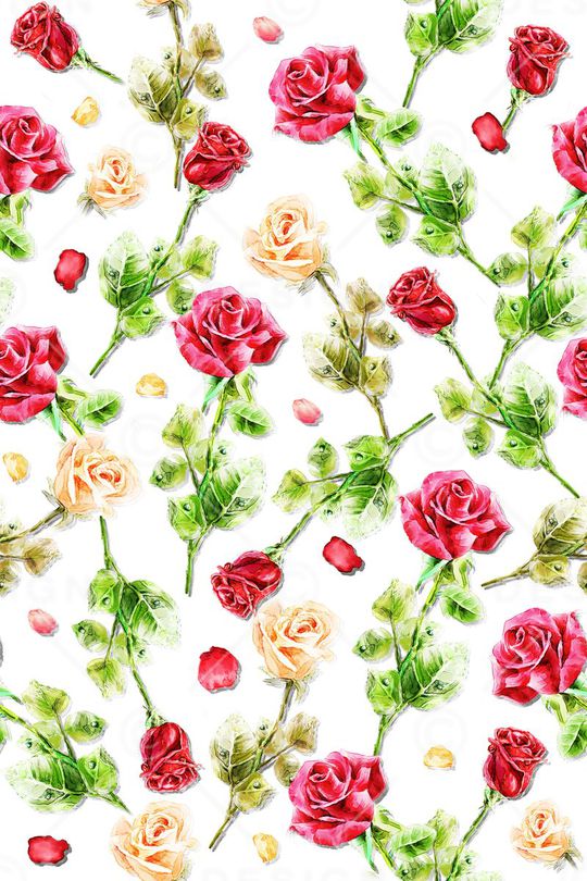 手绘 时尚 素雅 油画 玫瑰印花华亿平台图片