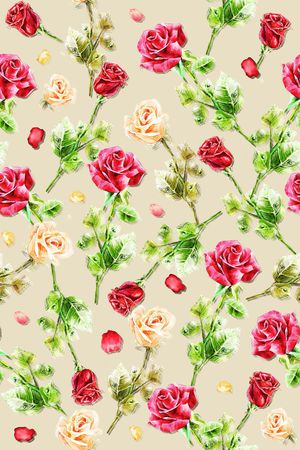 手绘 时尚 素雅 油画 玫瑰印花华亿平台图片